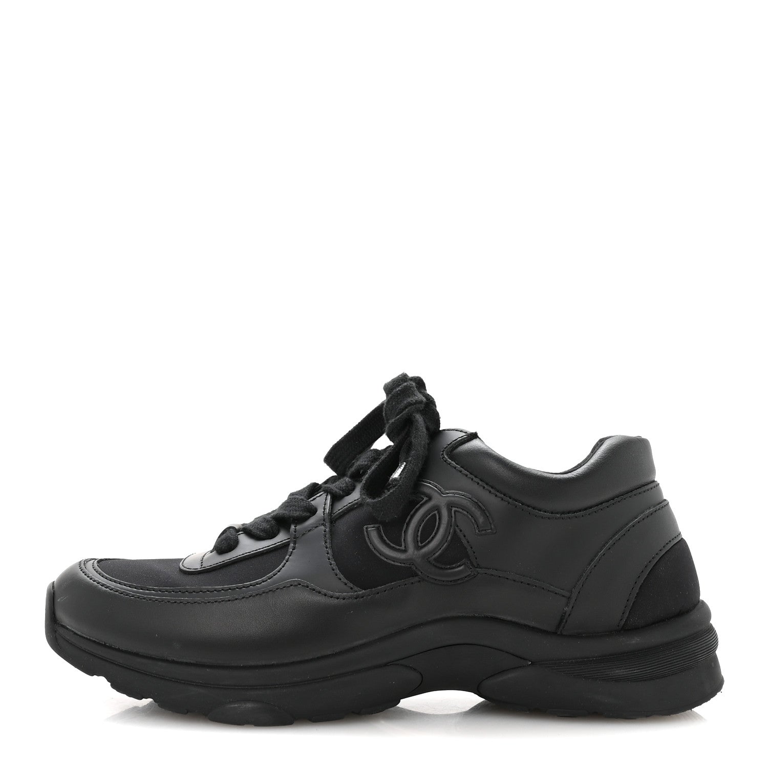 Calfskin Lambskin CC Uniform Sneakers 40 Black