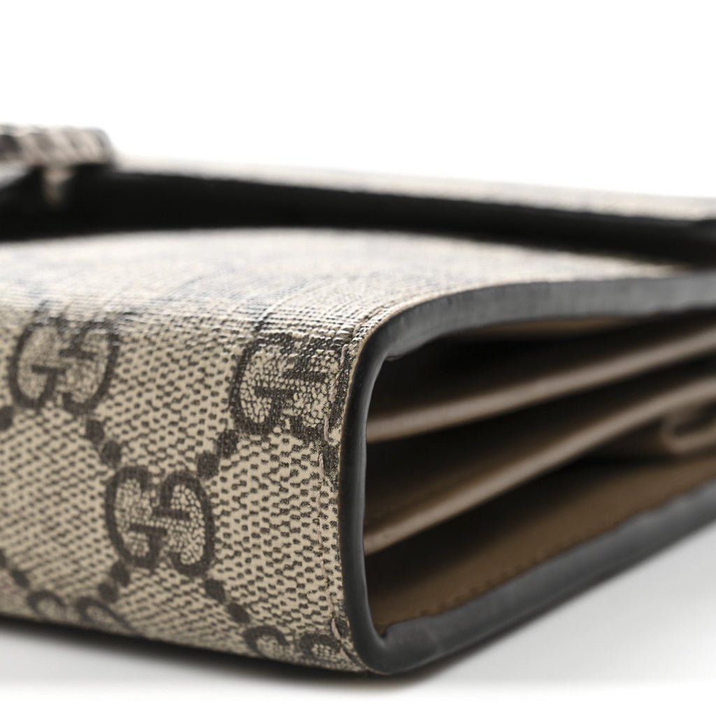 Gucci GG Supreme Monogram Mini Dionysus Chain Wallet Beige Taupe