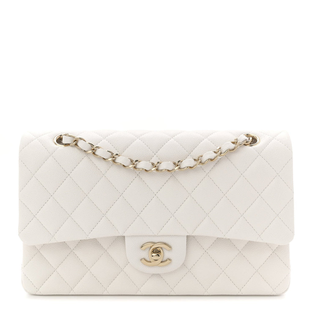 Chanel Caviar Quilted Medium Double Flap White