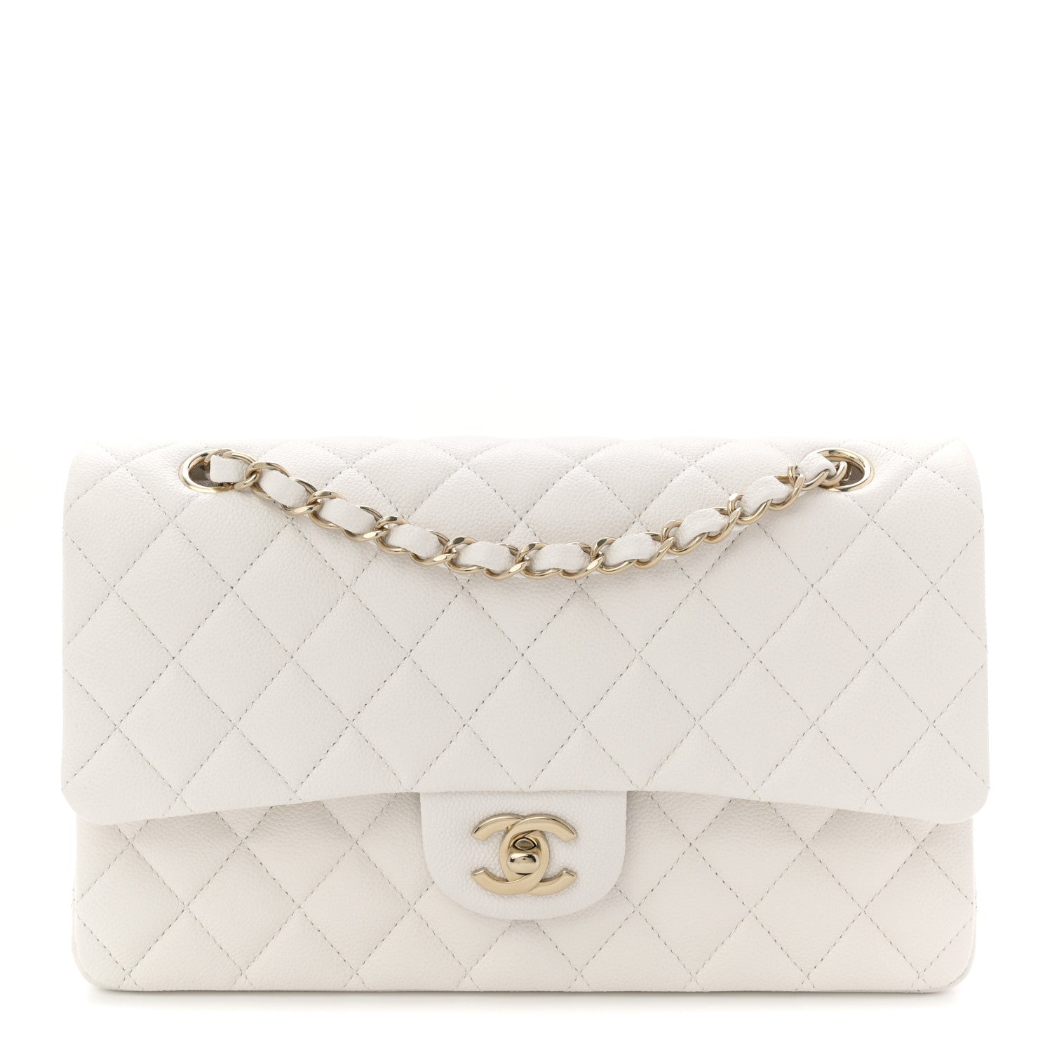 Chanel Caviar Quilted Medium Double Flap White