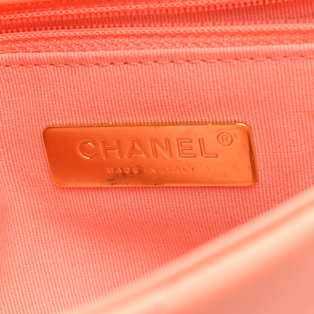 Chanel Lambskin Quilted Medium Chanel 19 Flap Light Orange