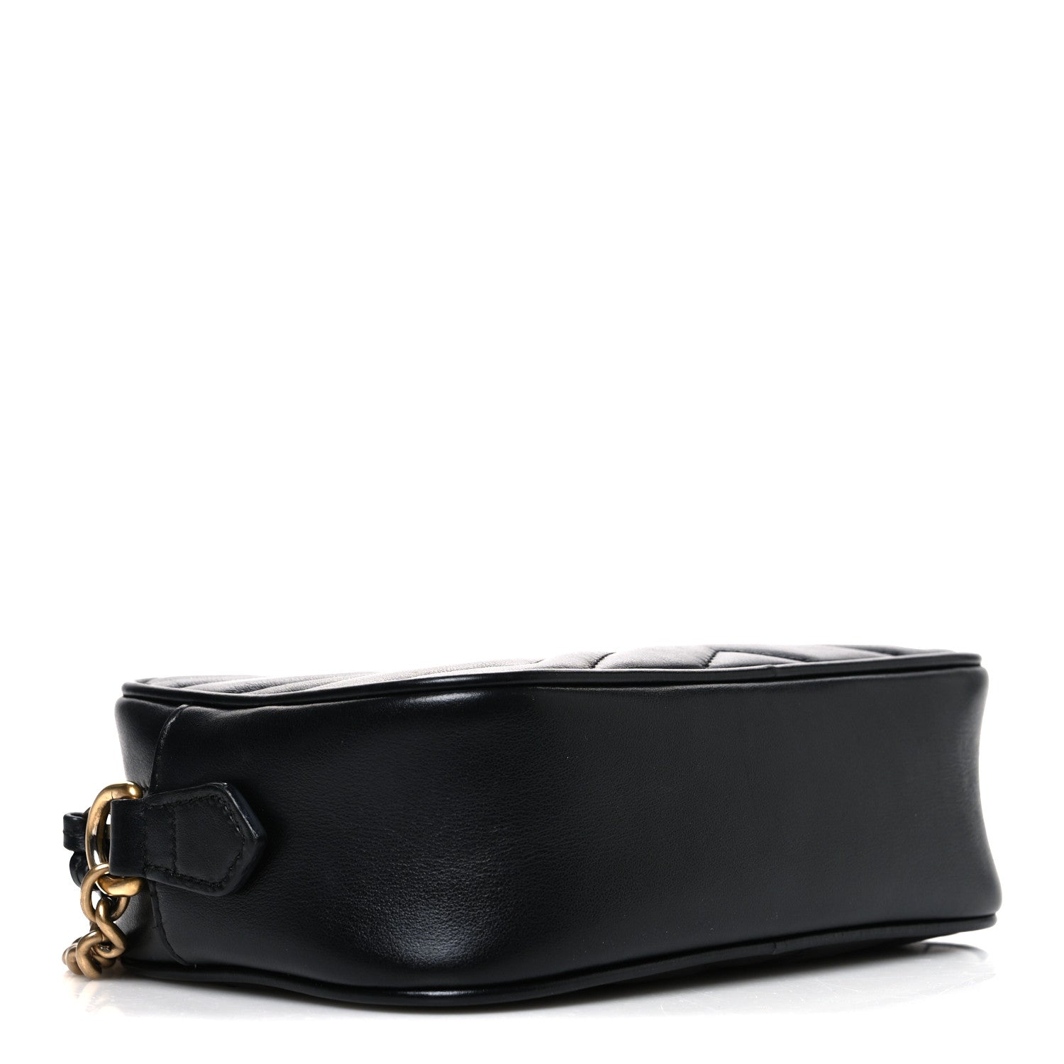 Gucci Calfskin Matelasse Mini GG Marmont Chain Shoulder Bag Black