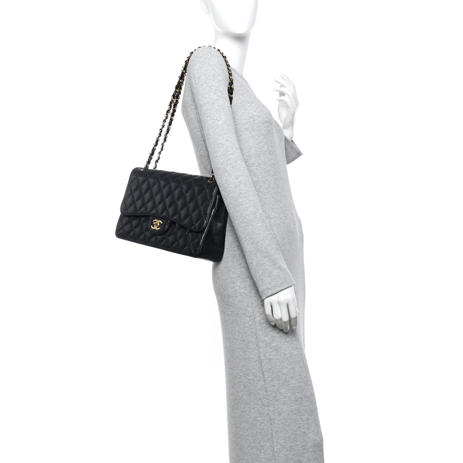 Chanel Caviar Quilted Jumbo Double Flap Black
