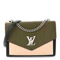 Louis Vuitton Soft Calfskin Mylockme Chain Bag BB Smokey Brown Green