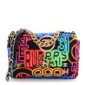 Chanel Fabric Printed Medium Chanel 19 Flap Black Multicolor