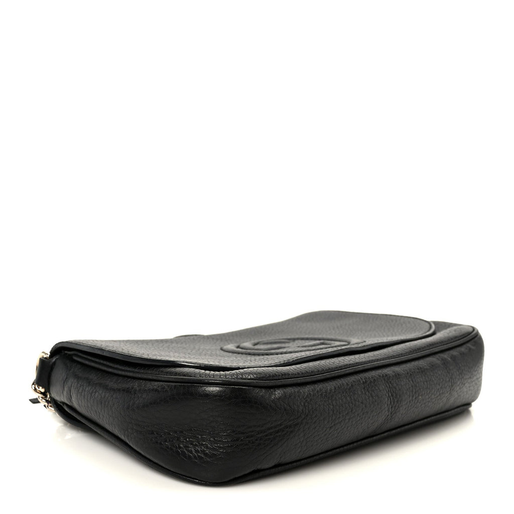 Gucci Pebbled Calfskin Medium Soho Flap Crossbody Black