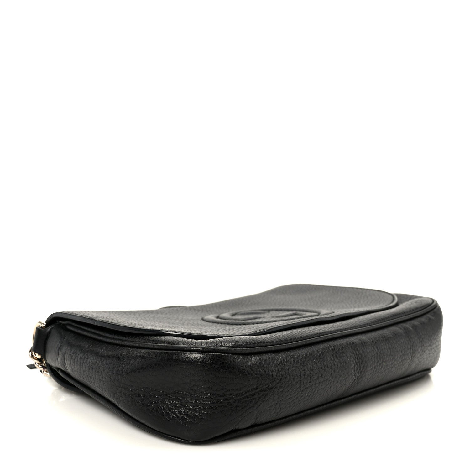 Gucci Pebbled Calfskin Medium Soho Flap Crossbody Black