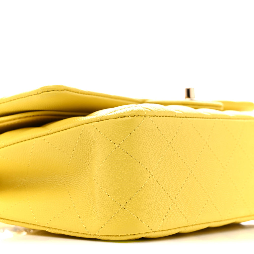 Chanel Caviar Quilted Medium Double Flap Yellow