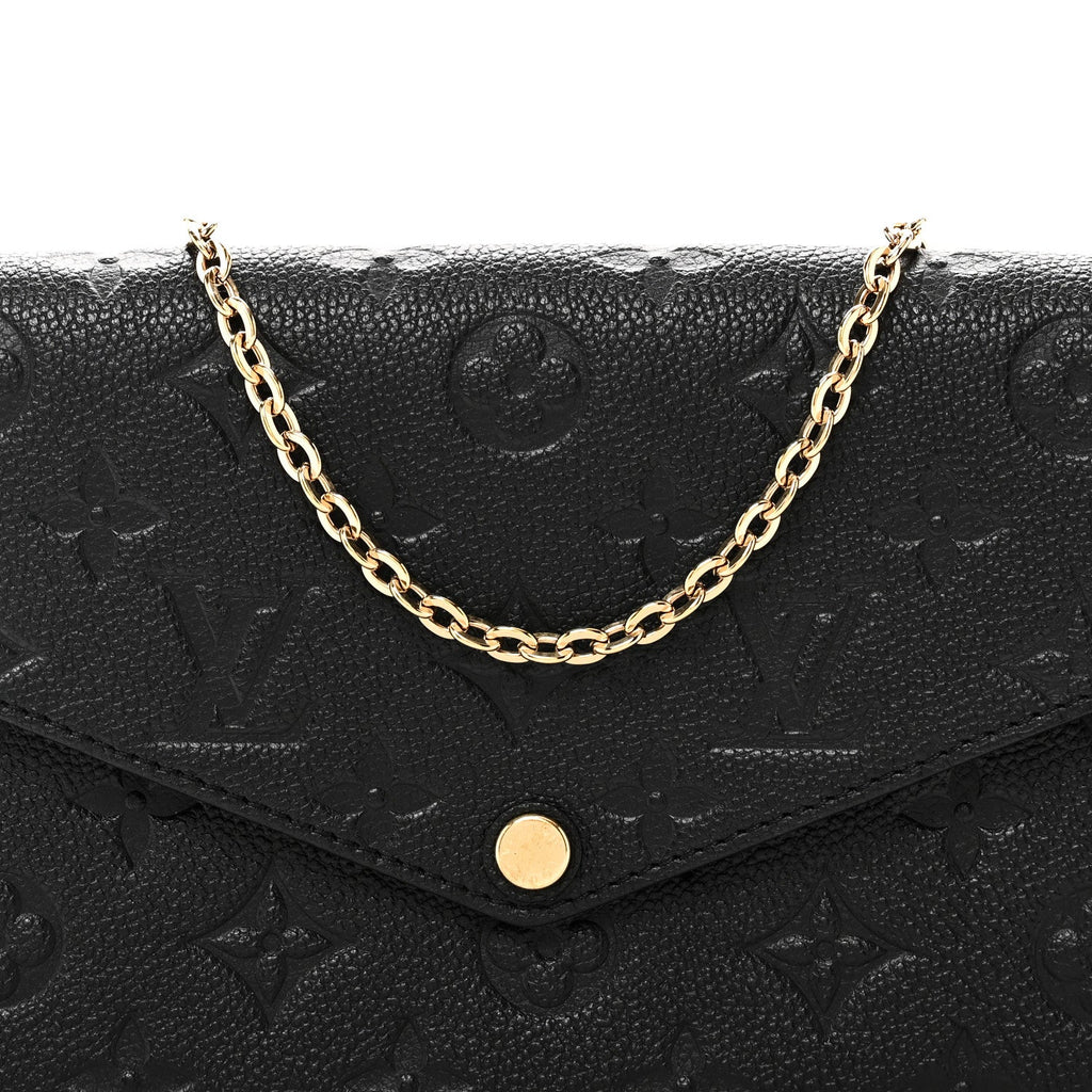 Louis Vuitton Empreinte Pochette Felicie Chain Wallet Black