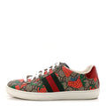 Gucci GG Supreme Monogram Strawberry Web Womens Ace Sneakers 36.5 Beige Multicolor Red Green