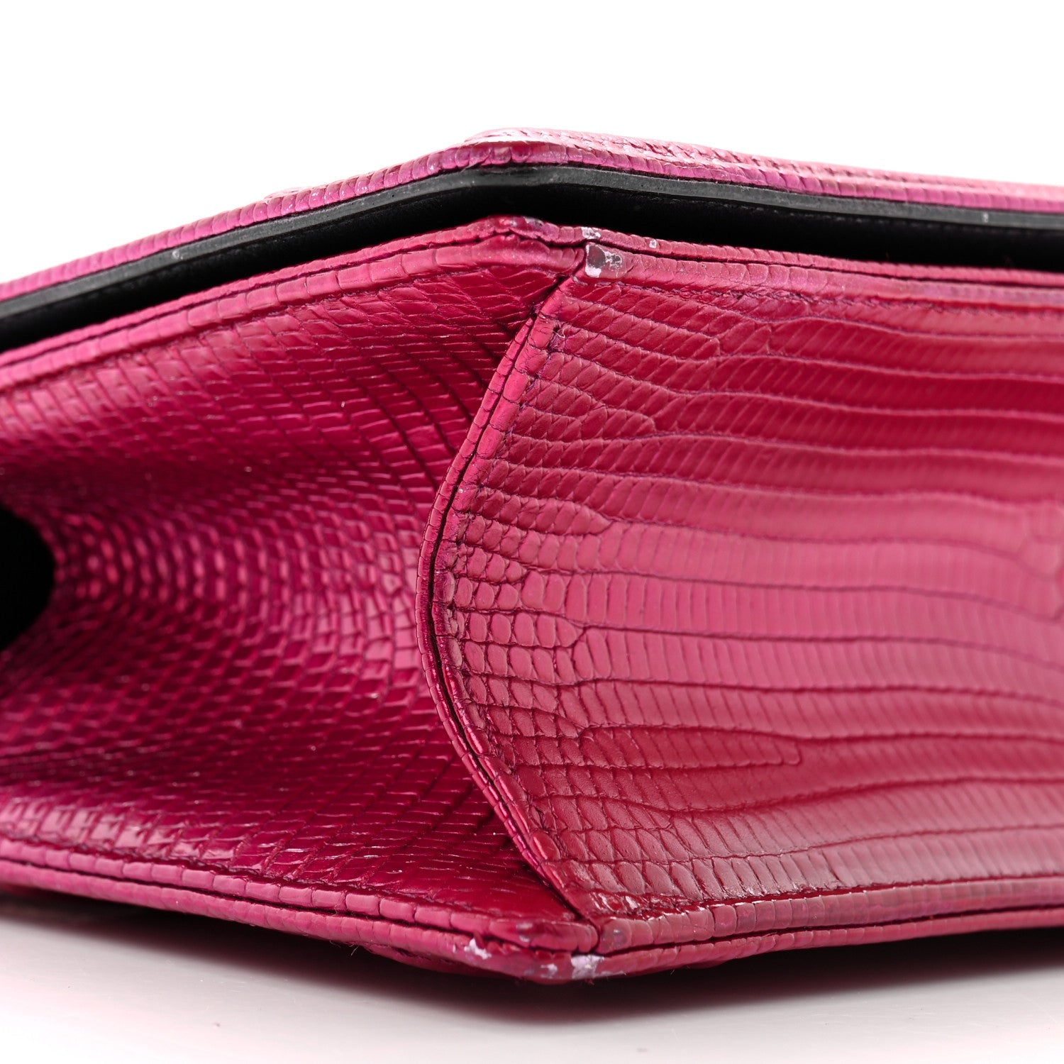 Christian Dior Metallic Lizard Small Diorama Flap Bag Fuchsia