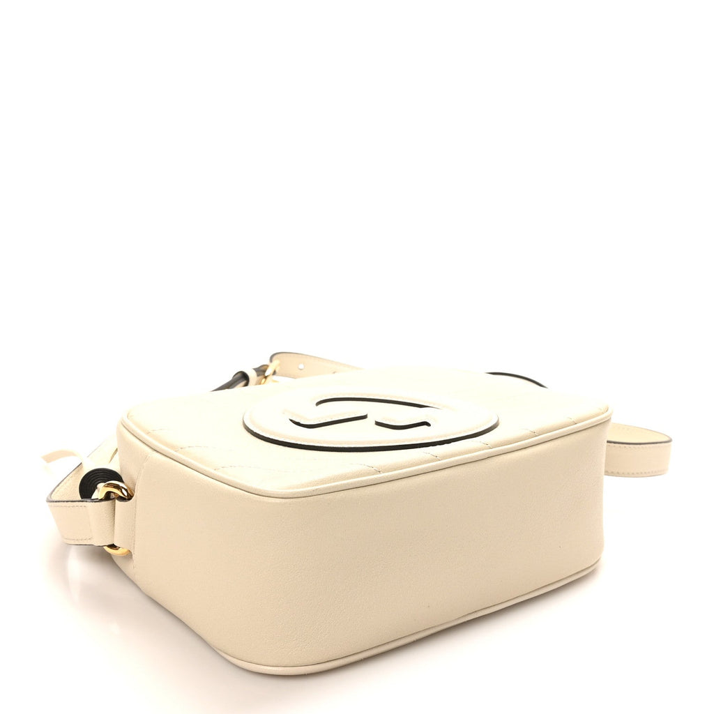 Gucci Sakai Be Green Calfskin Diagonal Stitched Small Blondie Shoulder Bag Mystic White
