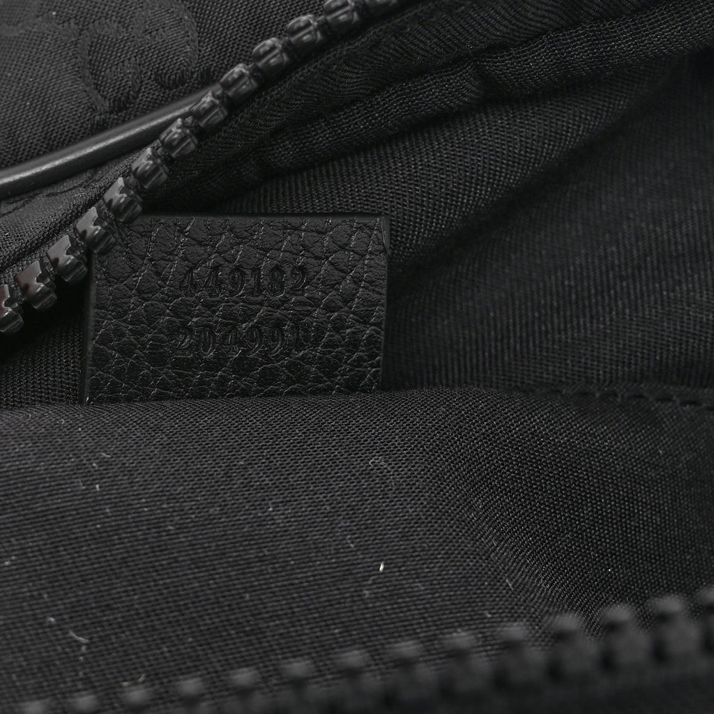 Gucci Nylon Monogram Fanny Pack Belt Bag Black