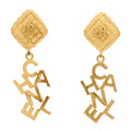 CC Logo Drop Earrings Gold