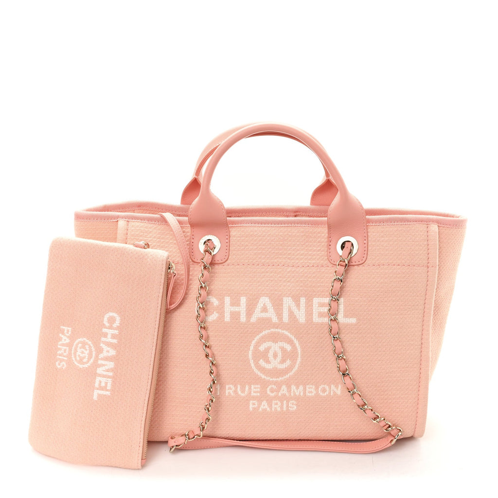 Chanel Mixed Fibers Small Deauville Tote Pink