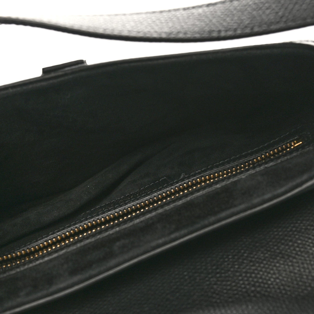 Christian Dior Grained Calfskin Saddle Bag Black