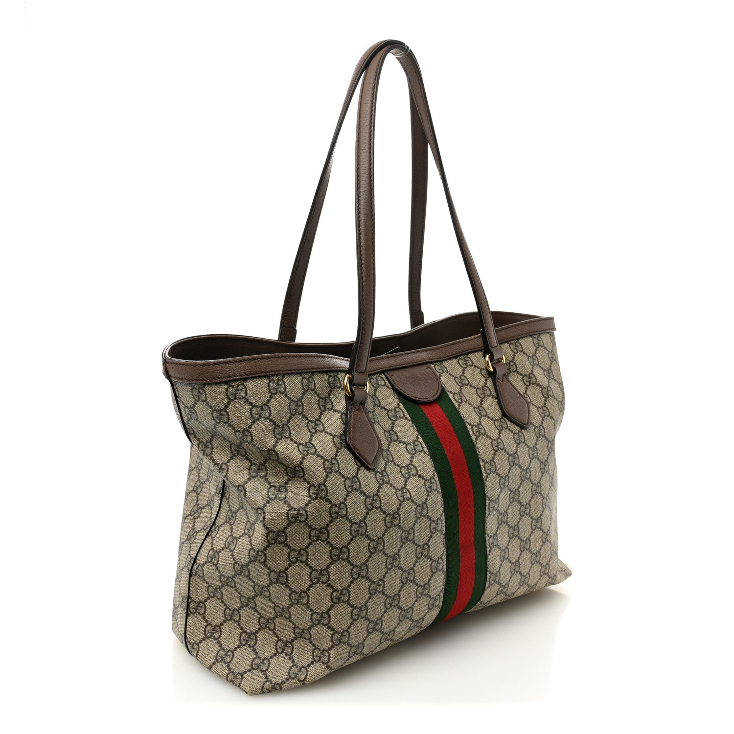 Gucci GG Supreme Monogram Medium Ophidia Shopping Tote Brown