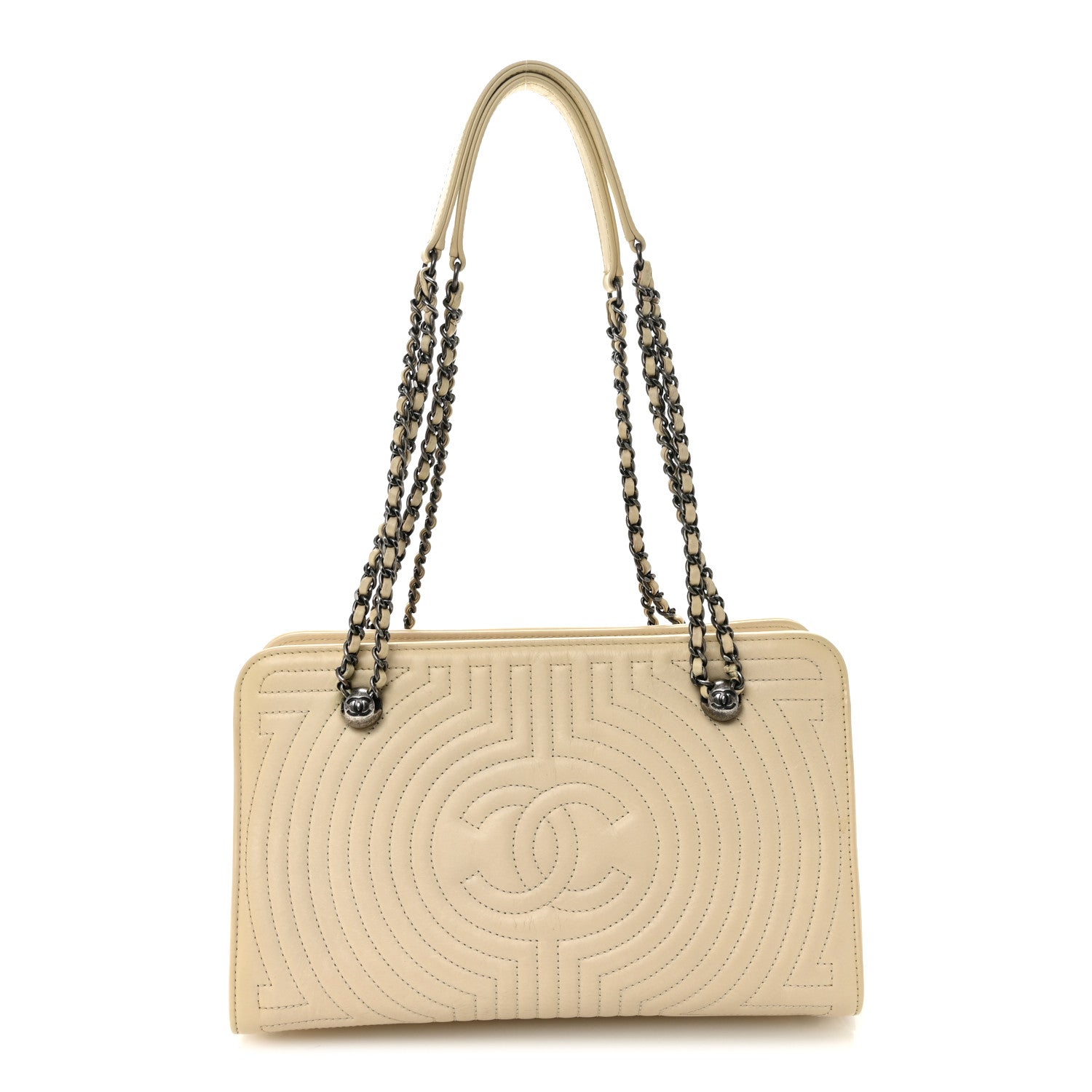 Chanel Glazed Calfskin Quilted Korean Garden Off White