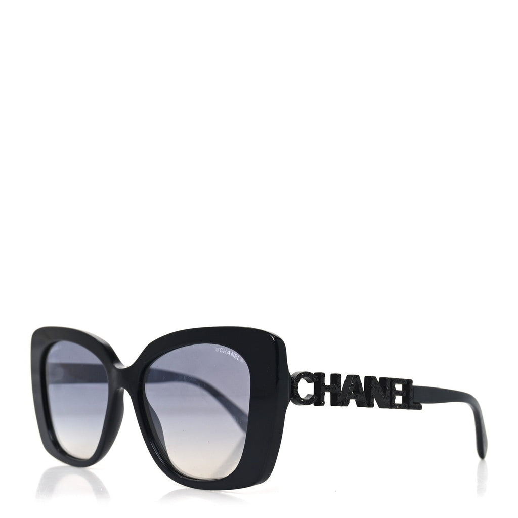 Acetate Strass Polarized Square Sunglasses 5422-B Black