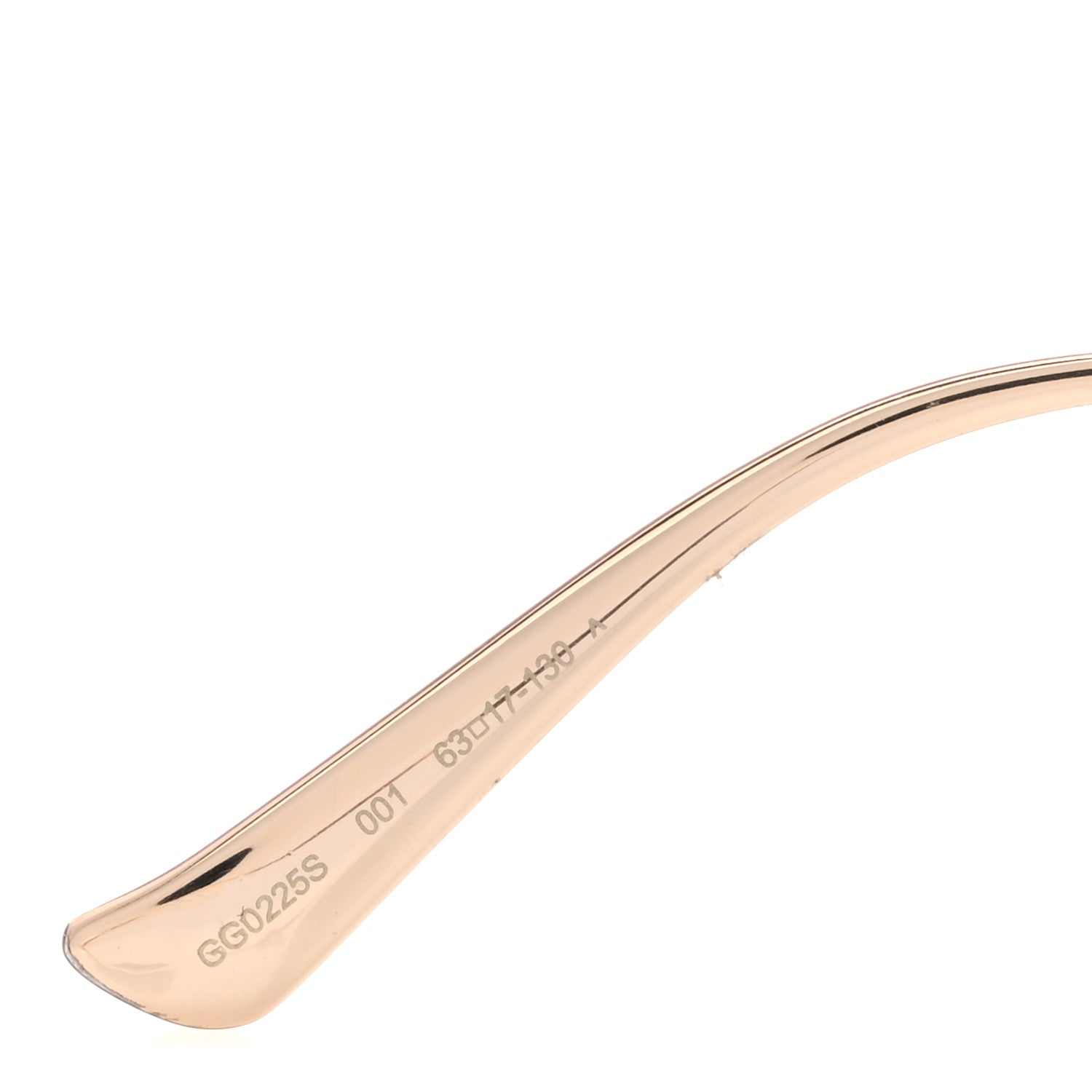 Gucci Metal Oversized Round Frame GG0225S Sunglasses Gold