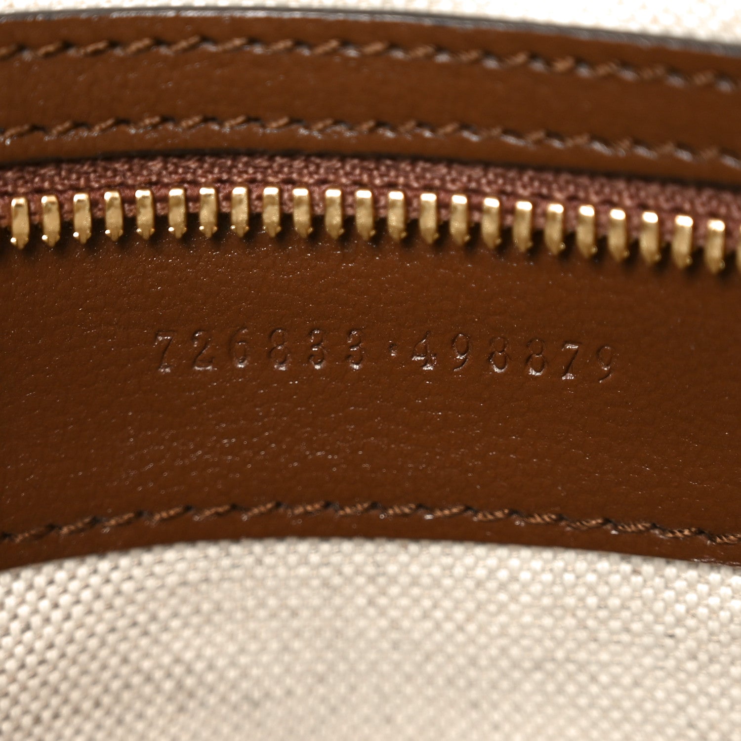 Gucci GG Supreme Monogram Azalea Calfskin Retro Interlocking G Wristlet Messenger Bag Beige Ebony Brown Sugar