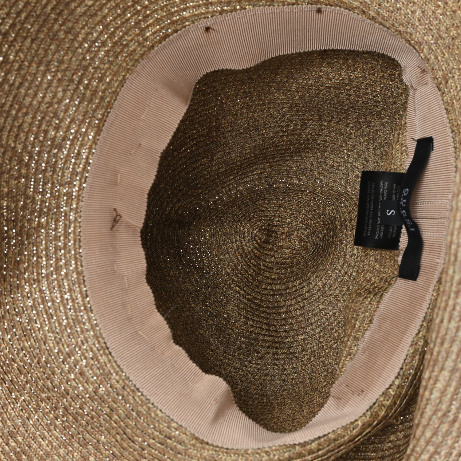 Gucci Paper Blend Wide Brim Hat S Brown