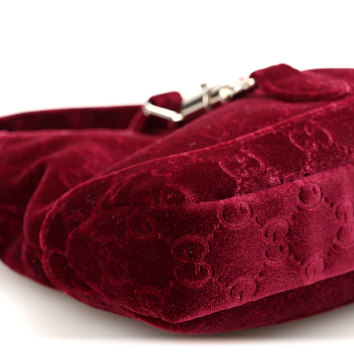 Gucci New Velvet Ashmir GG Monogram Small Jackie 1961 Hobo Red