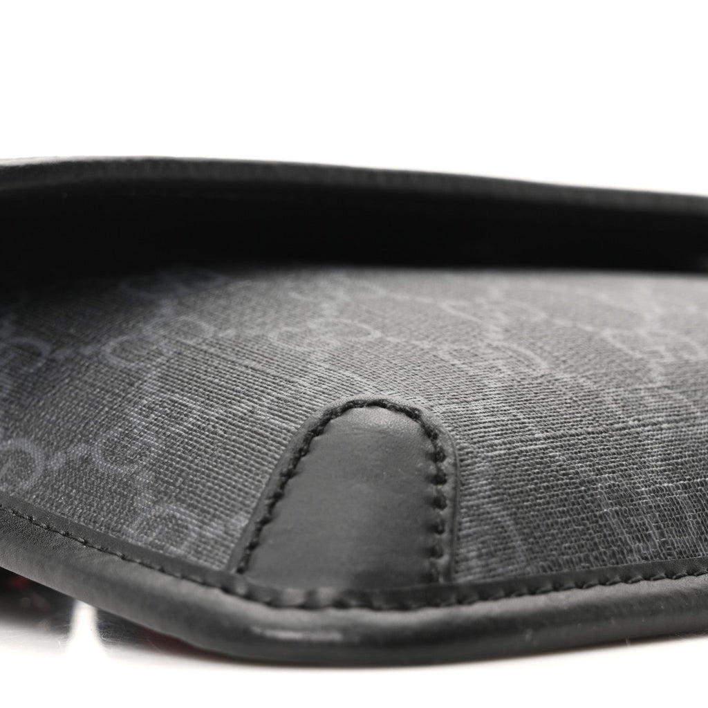 Gucci GG Supreme Monogram Web Slim Belt Bag Black Grey