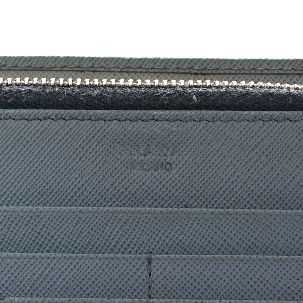 Prada Saffiano Metal Continental Wallet Astrale