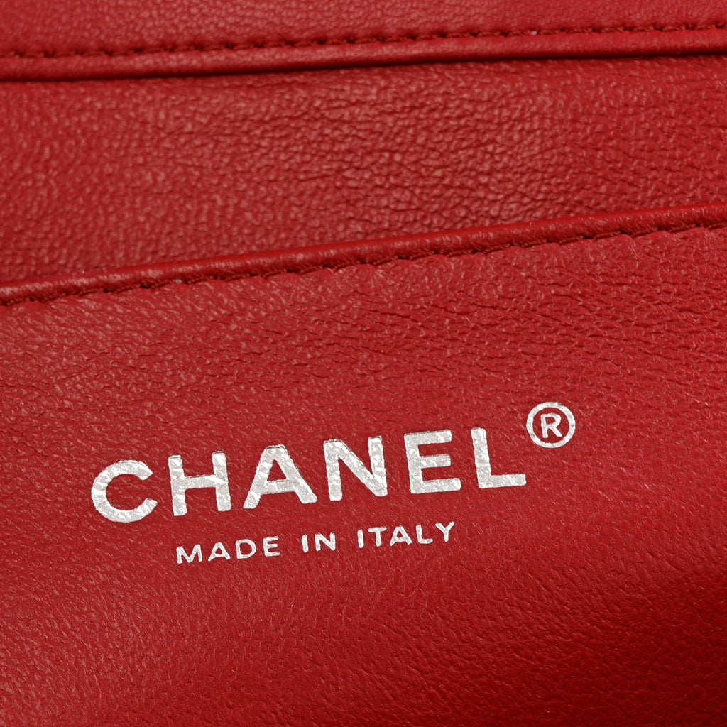 Chanel Lambskin Quilted Clutch With Chain Flap Red