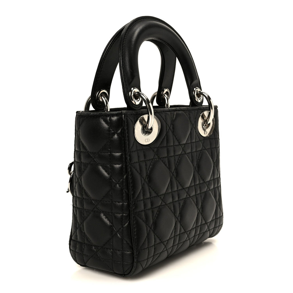 Christian Dior Lambskin Cannage Mini Lady Dior Black