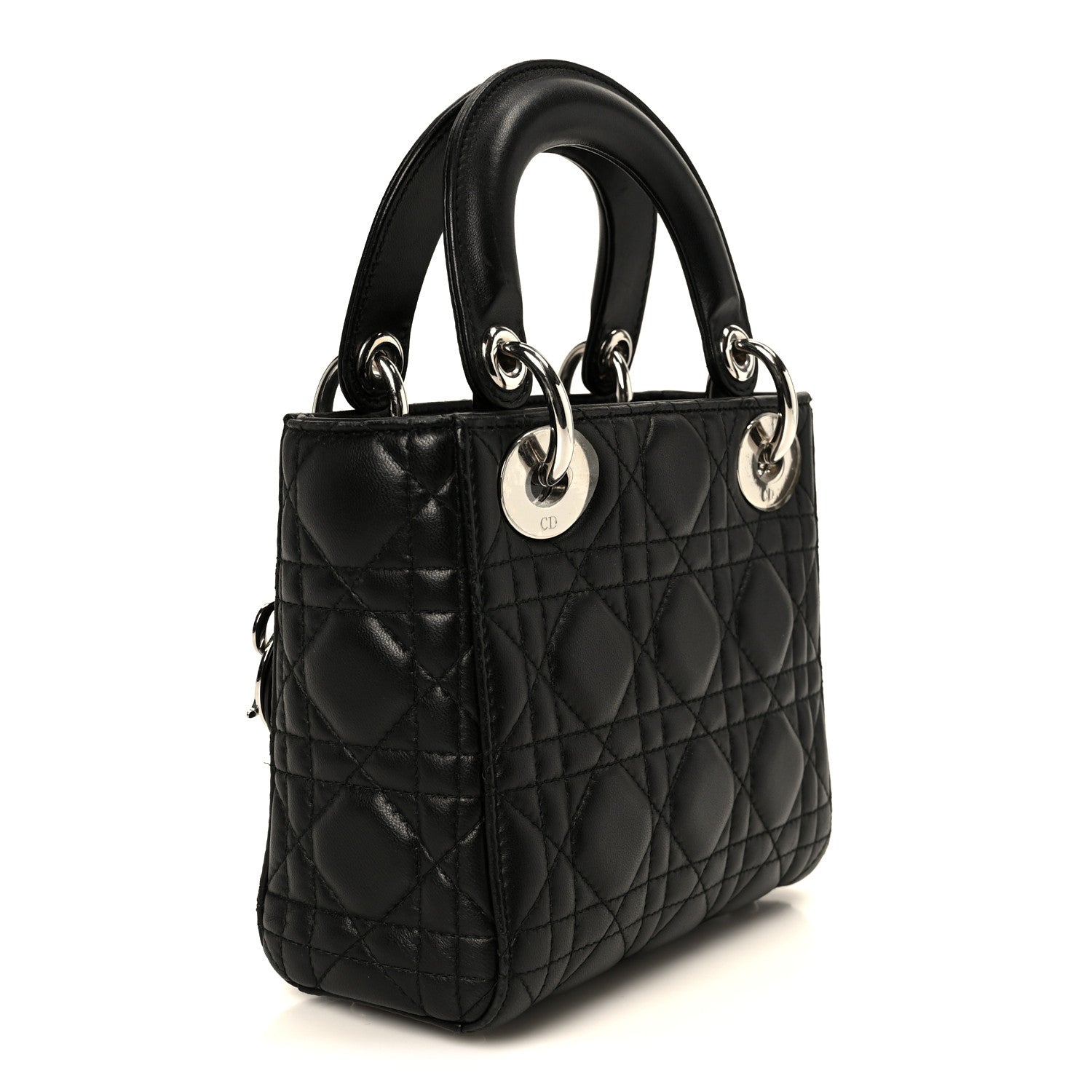 Christian Dior Lambskin Cannage Mini Lady Dior Black
