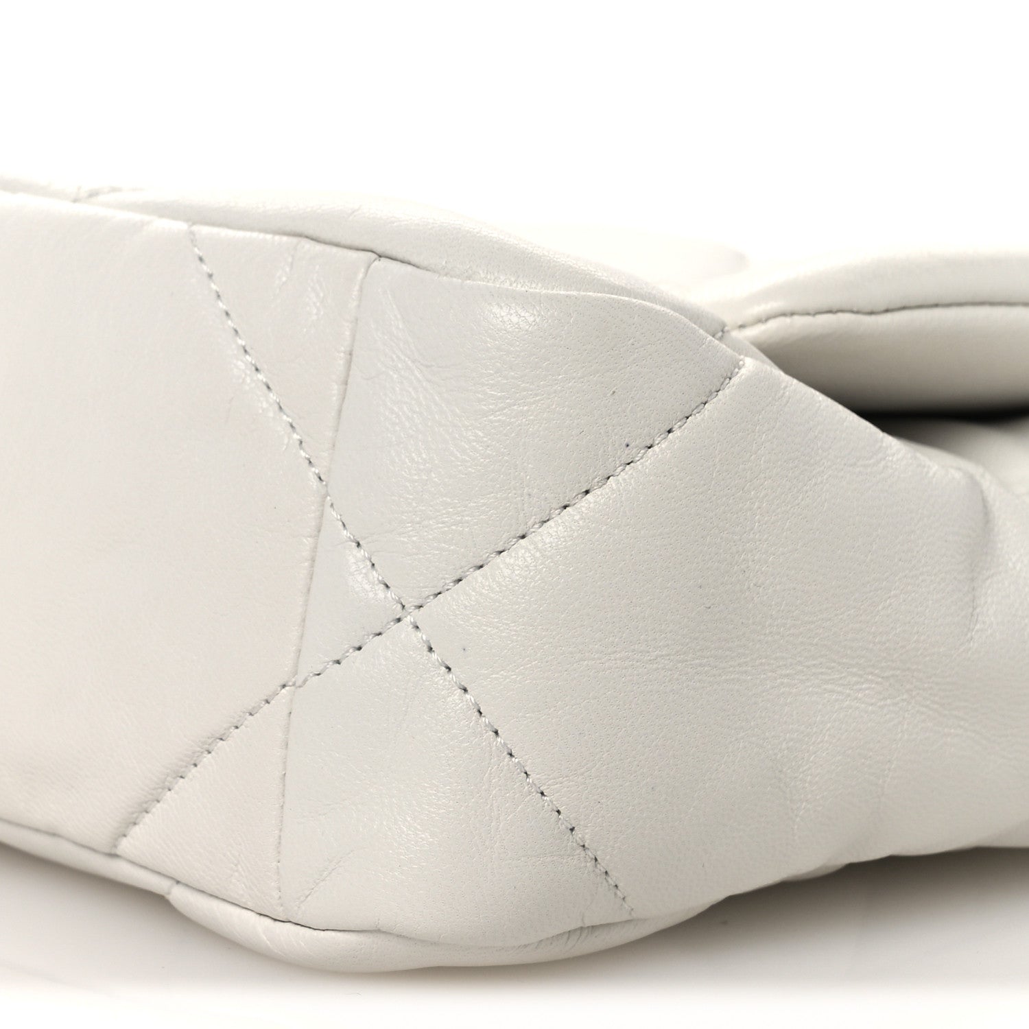 Chanel Goatskin Quilted Medium Chanel 19 Flap White