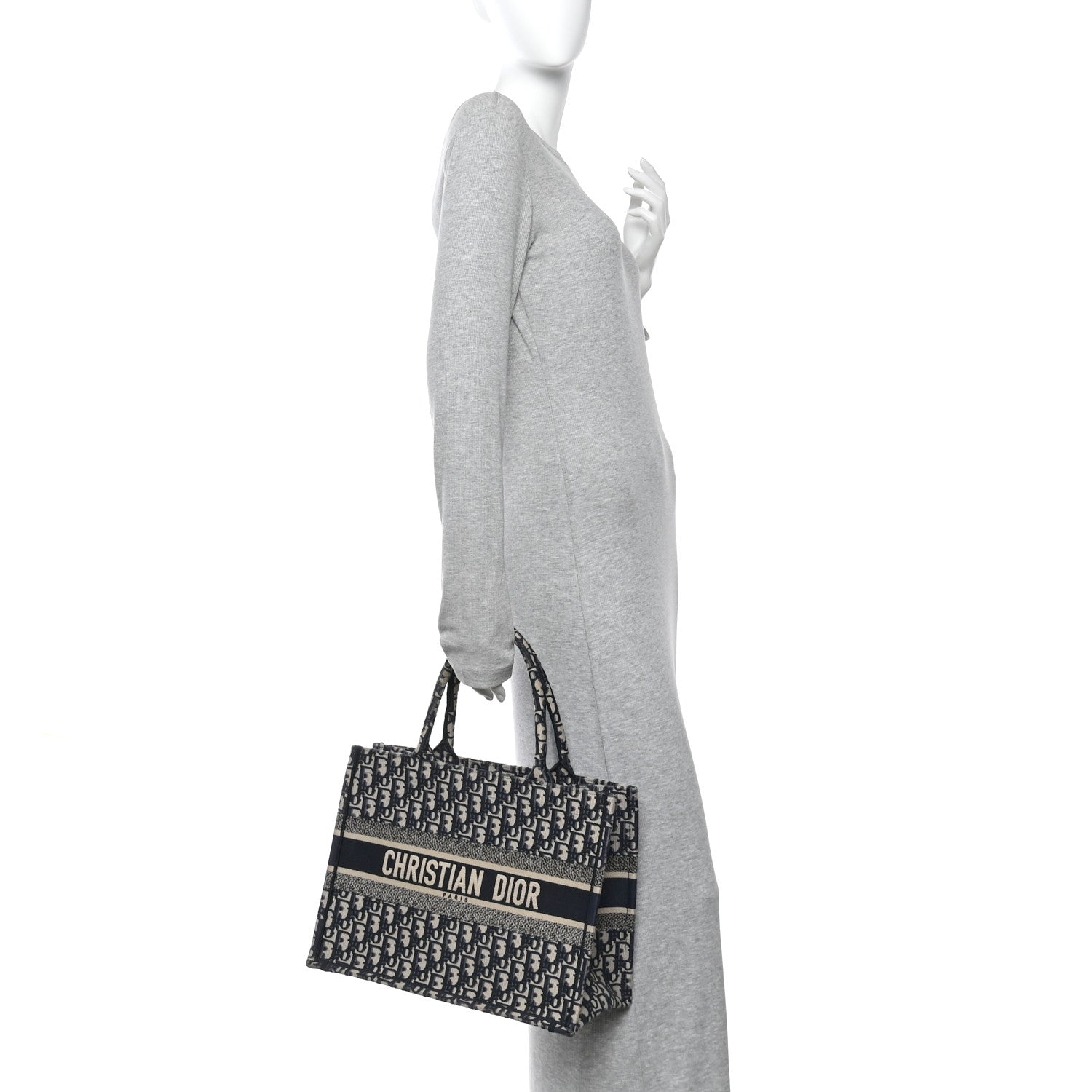 Christian Dior Oblique Medium Book Tote Blue Multicolor