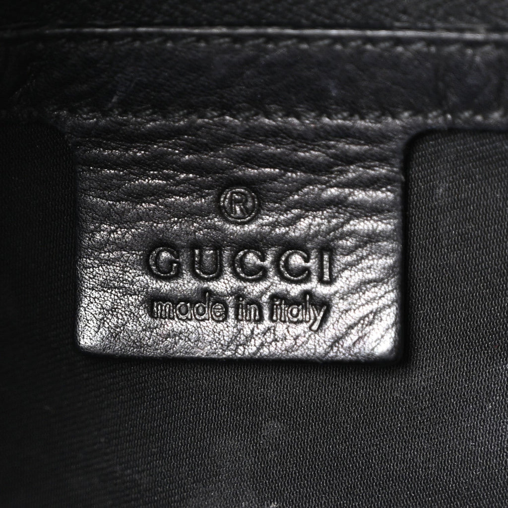 Gucci Calfskin Large Indy Top Handle Hobo Black