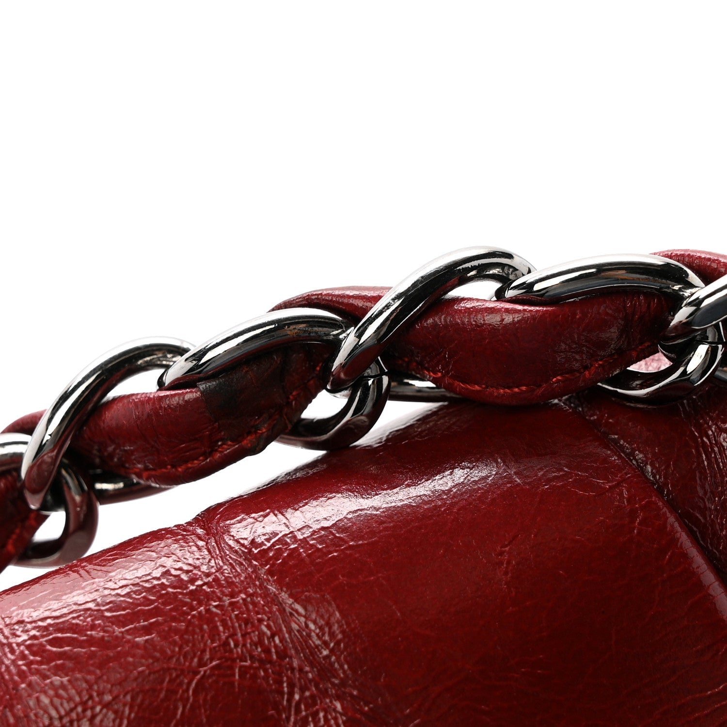 Chanel Glazed Calfskin Twisted Maxi Flap Red