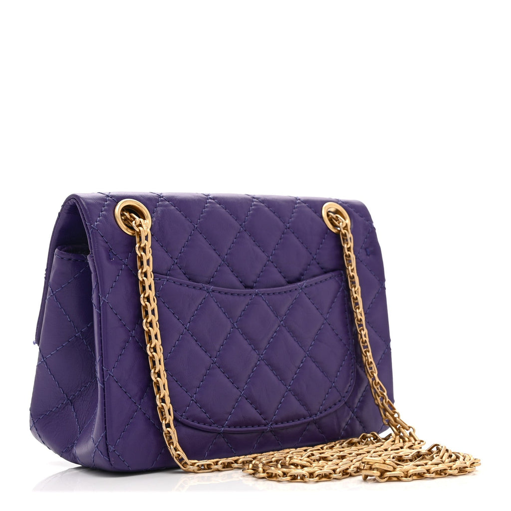 Chanel Aged Calfskin Quilted 2.55 Reissue Mini Flap Purple