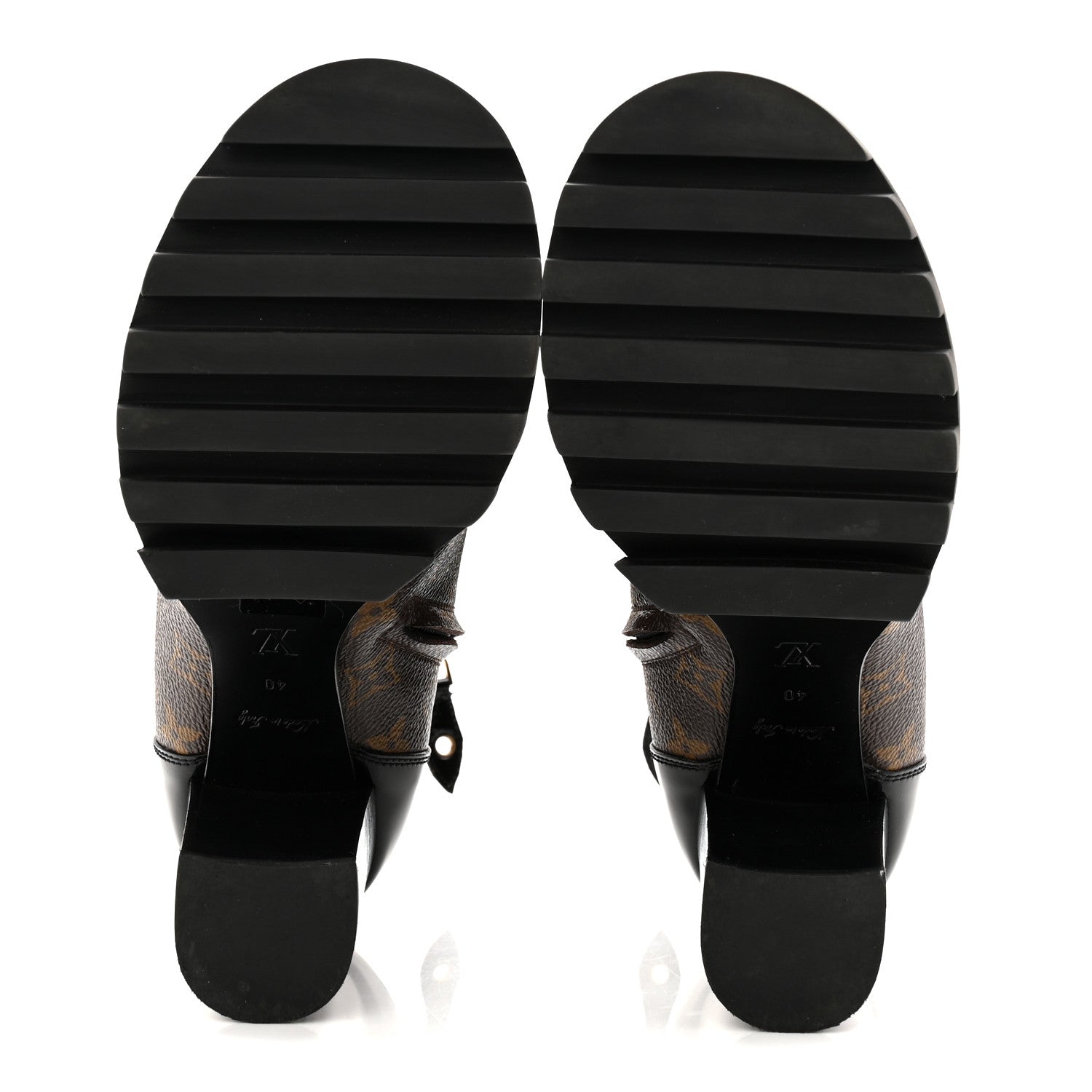 Louis Vuitton Patent Calfskin Monogram Star Trail Ankle Boots 40 Black