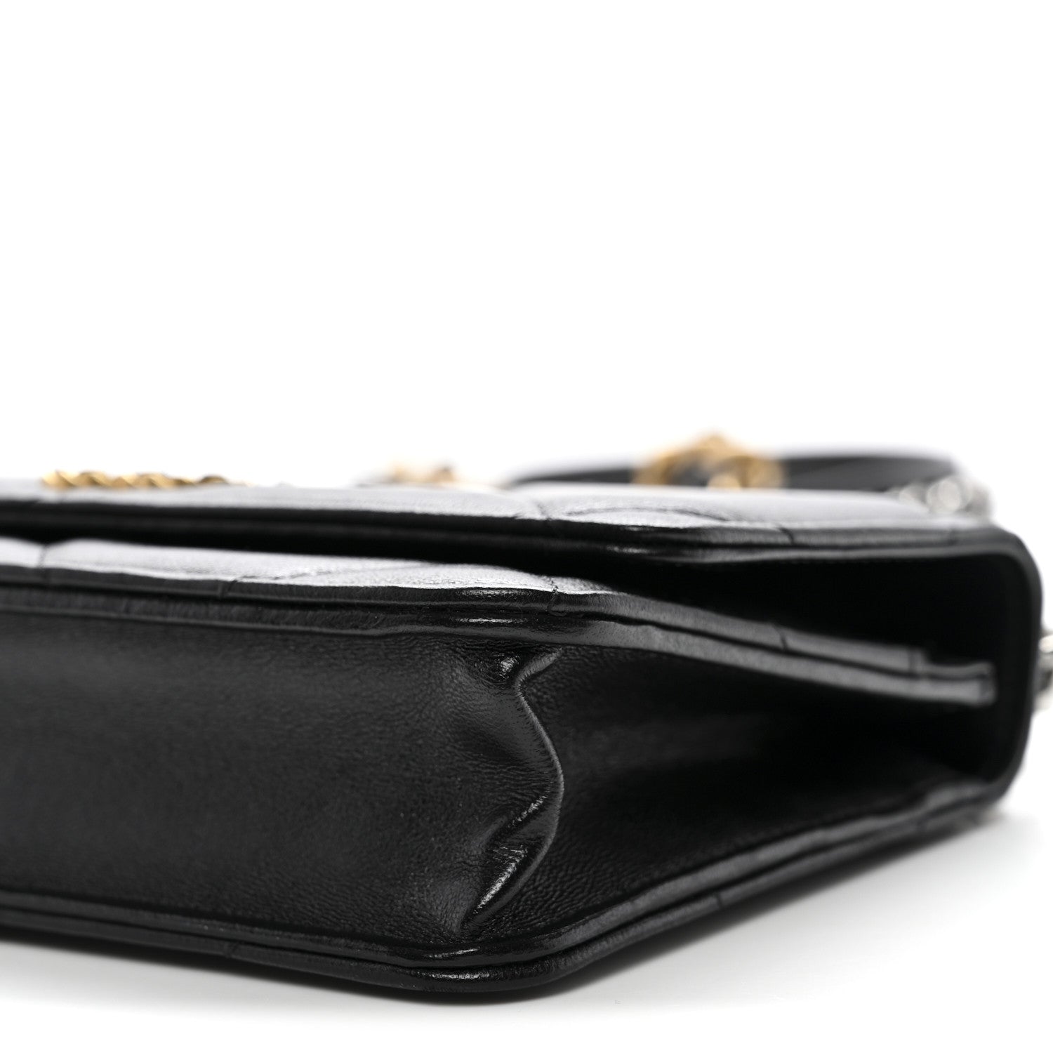 Chanel Lambskin Quilted Chanel 19 Wallet On Chain WOC Black