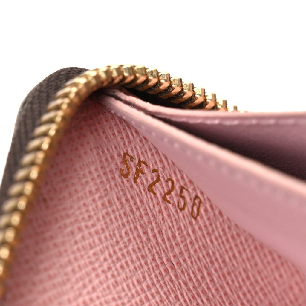 Louis Vuitton Damier Ebene Clemence Wallet Rose Ballerine