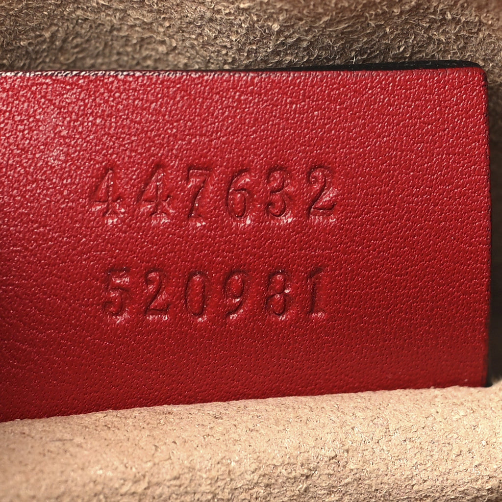 Gucci Calfskin Matelasse Small GG Marmont Chain Shoulder Bag Hibiscus Red