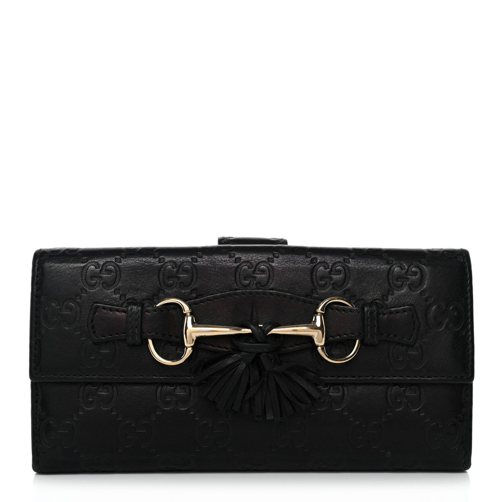 Gucci Guccissima Emily Continental Wallet Black