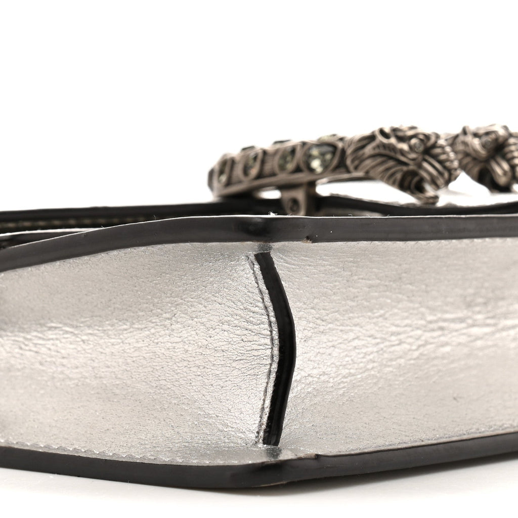 Gucci Metallic Calfskin Super Mini Dionysus Shoulder Bag Silver