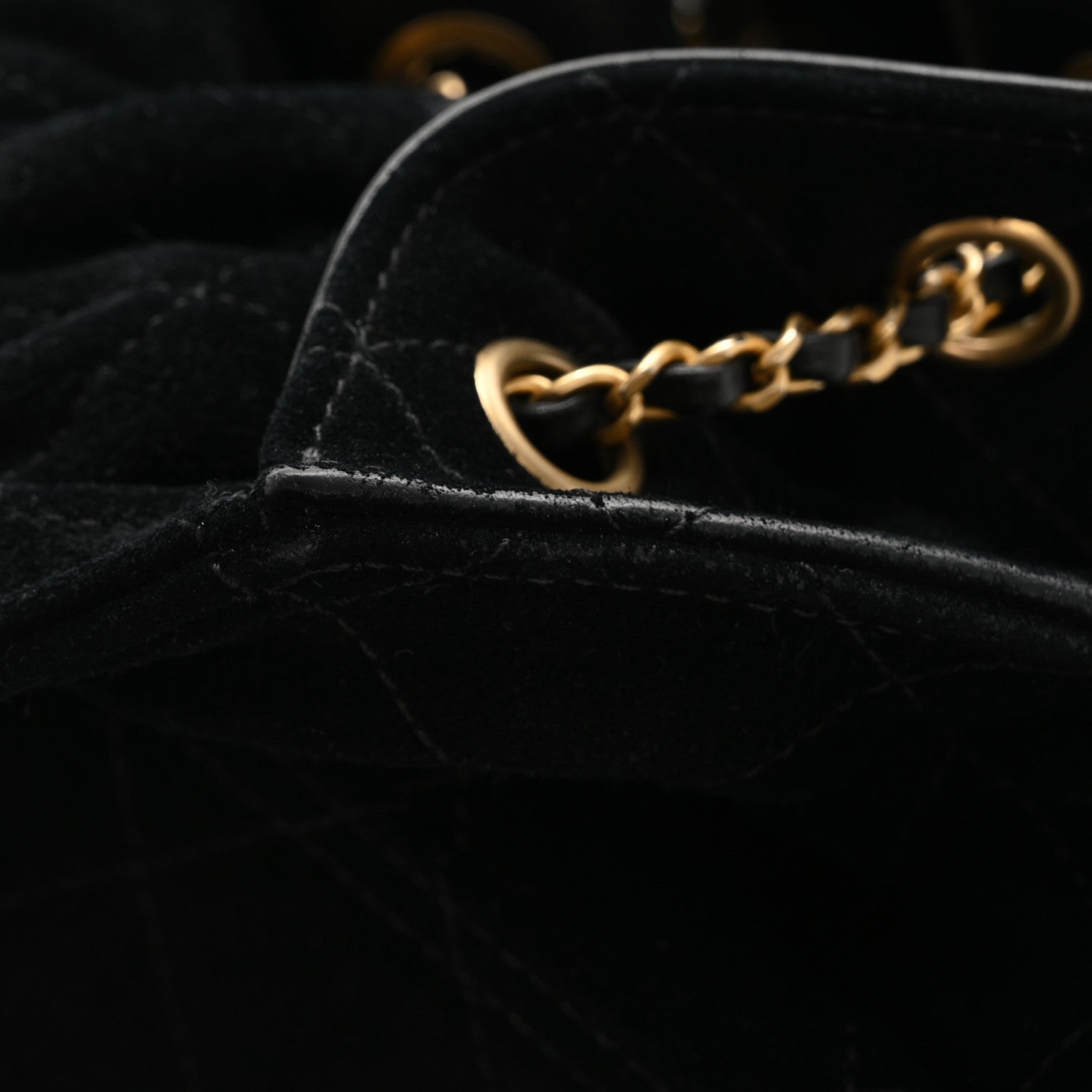 Chanel Suede Quilted Medium Chanel 25 Handbag Black