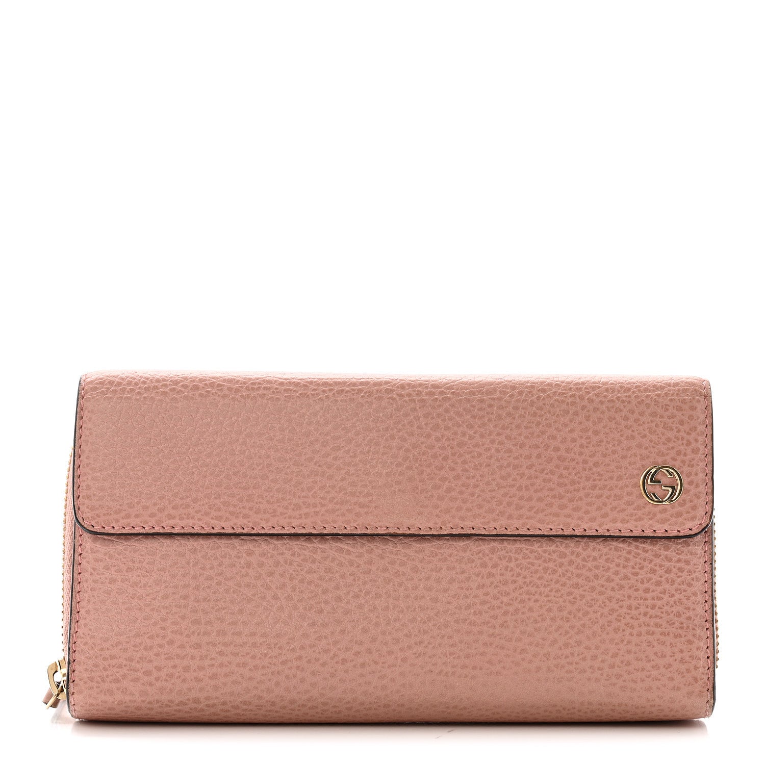 Gucci Dollar Calfskin Interlocking G Continental Wallet Soft Pink