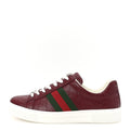 Gucci Calfskin GG Embossed Web Mens Ace Sneakers  36.5 Ancora Red