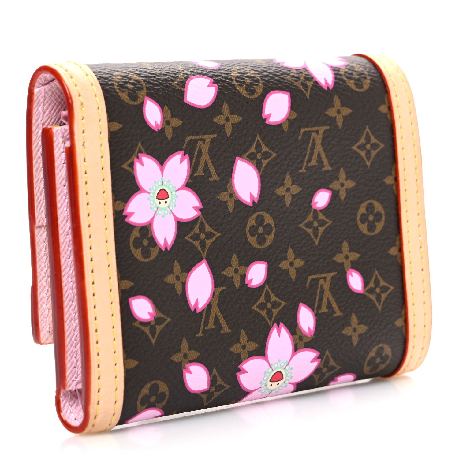 Louis Vuitton LV X TM Monogram Cherry Blossom Victorine Wallet Sakura Brown