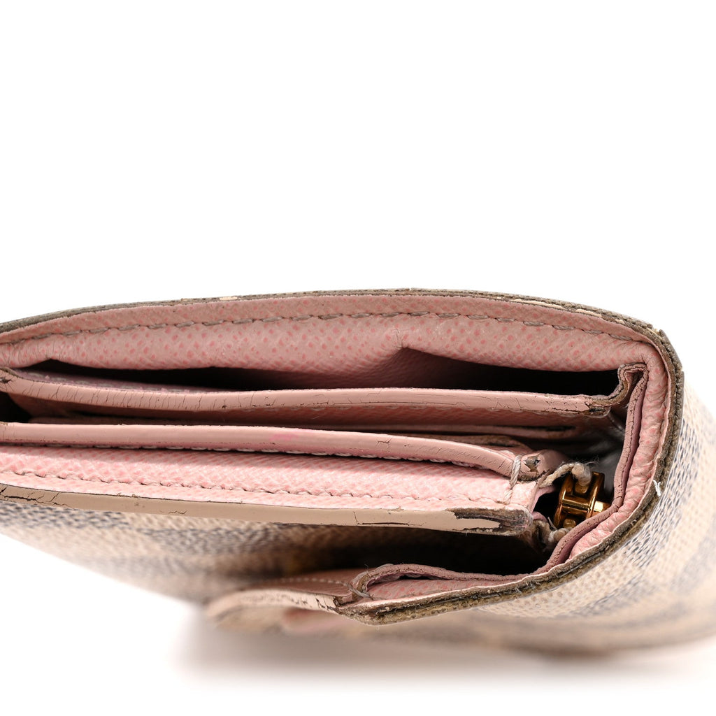 Louis Vuitton Damier Azur Victorine Wallet Rose Ballerine