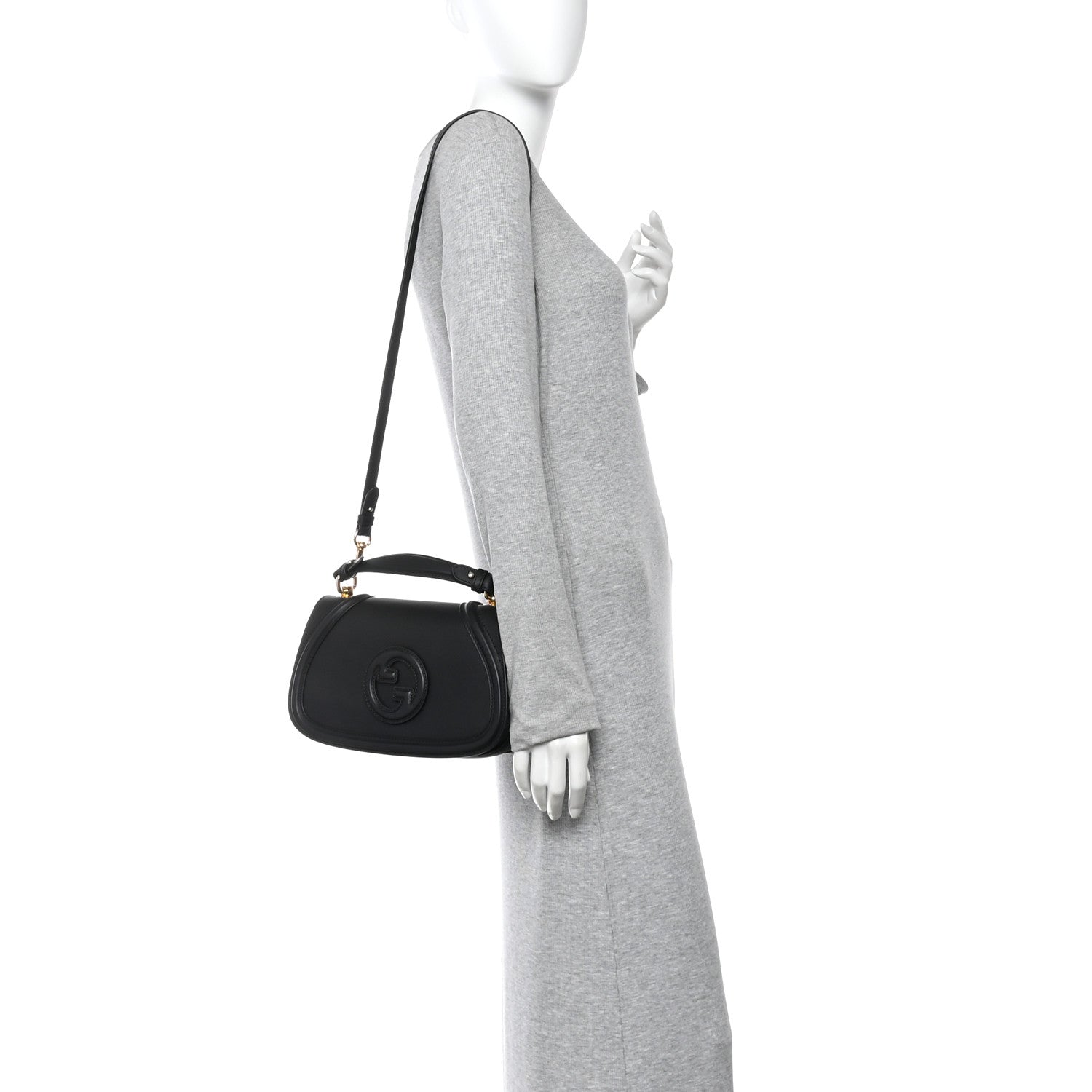 Gucci Roxy Calfskin Medium Blondie Top Handle Bag Black