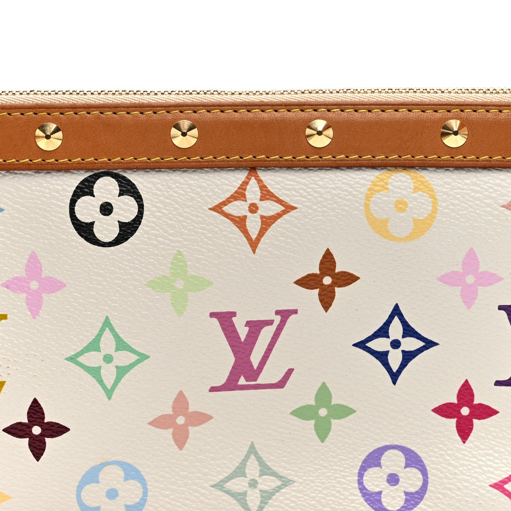 Louis Vuitton Monogram Multicolor Pochette Accessories White